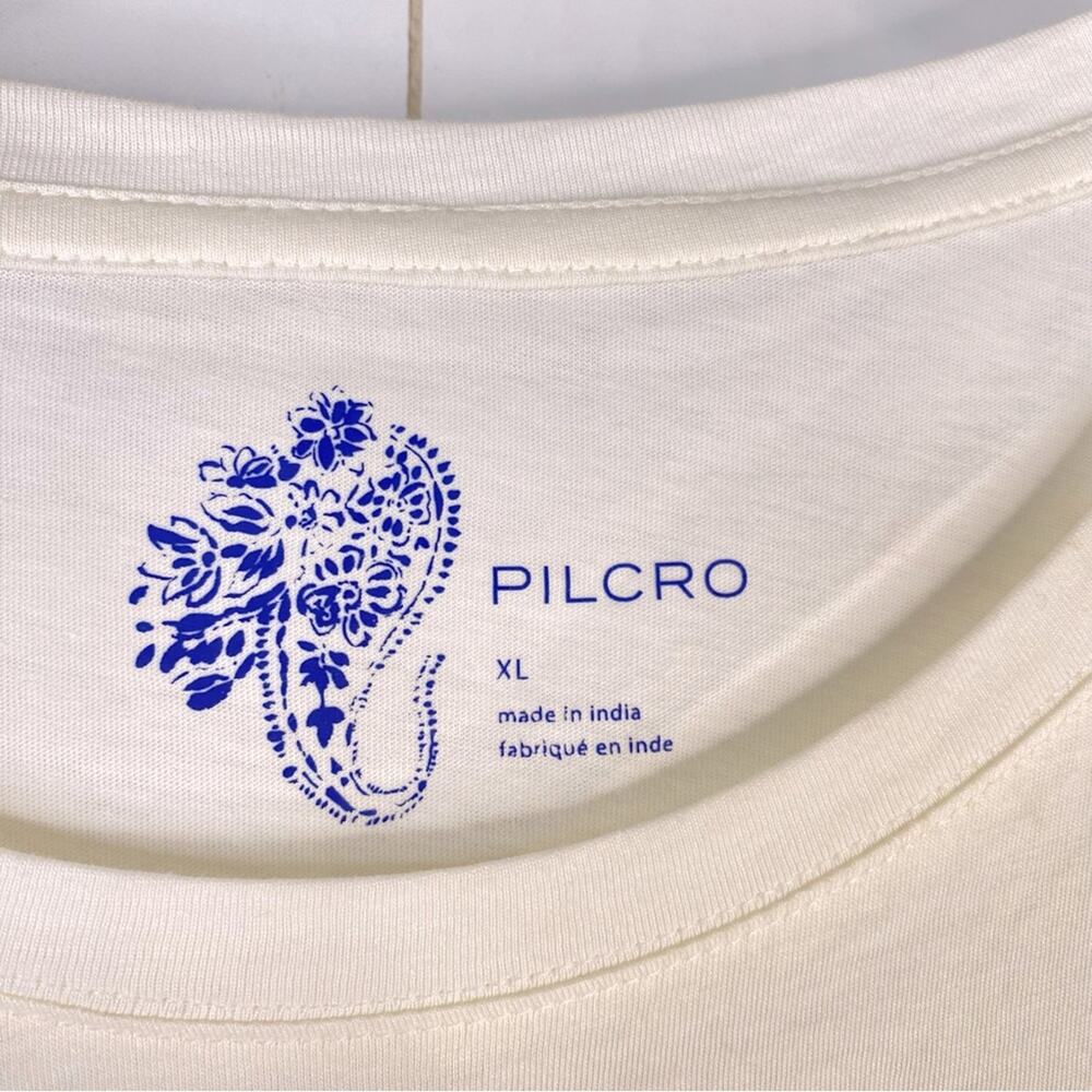 Pilcro Leopard Print Graphic Tee Crochet Details Crew Neck Short Sleeves Size XL - Picture 10 of 14